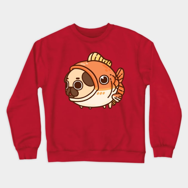 Fish Puglie Crewneck Sweatshirt by Puglie Pug 